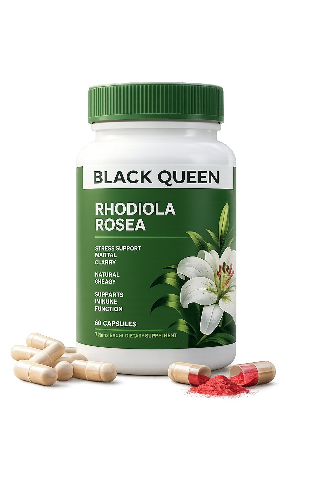 Black Queen Rhodiola Rosea — 60 Capsule Bottle